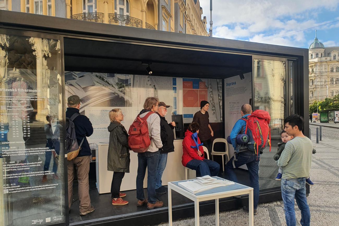 Vltavská Filharmonie informační kontejner participace